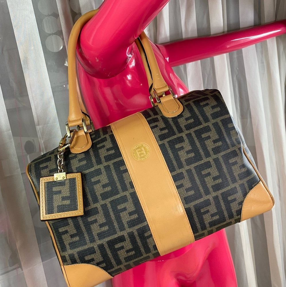 ▶🔼▶UNIQUE BOSTON BAG FENDI ZUCCA LARGE 🔼⚫🔼